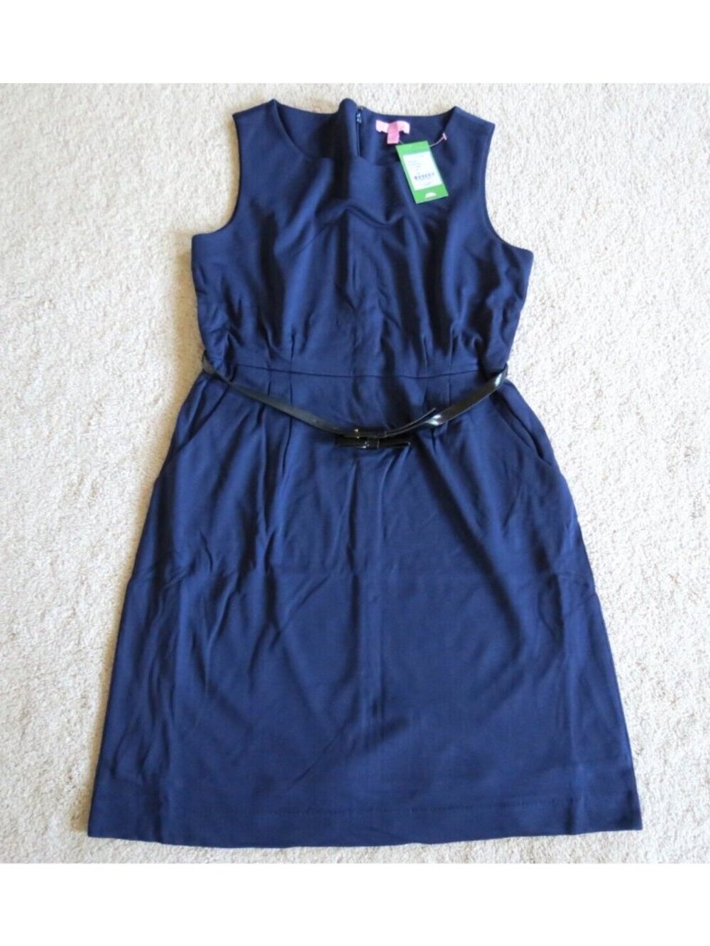 Lilly Pulitzer Julianna Dress True Navy Large with Belt